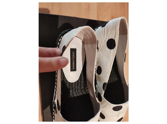 Dolce & Gabbana Espadrilles Weiß mit Polka Dot aus Nylon - Ansicht 3