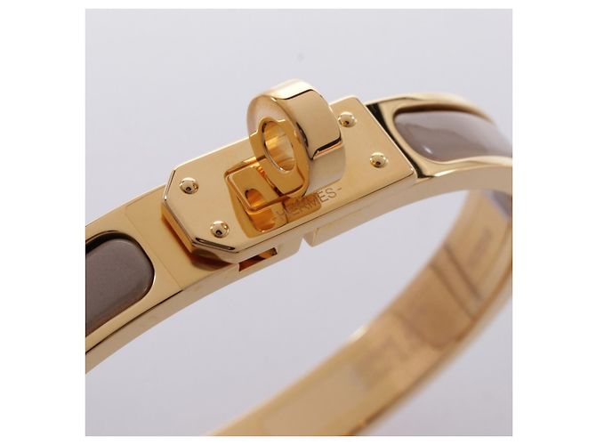 Hermès Hermes Mini Click Kelly Bangle Gold Enamel Golden - view 4