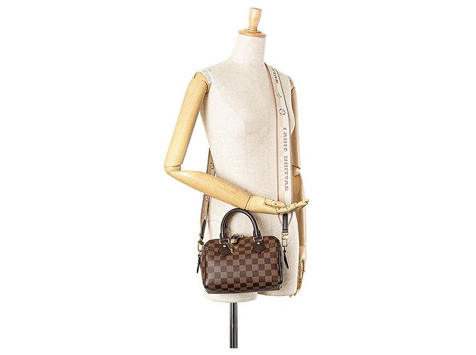 Sac Louis Vuitton Damier Speedy Bandoulière 20 Marron - vue 8