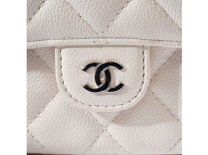 Borsa a spalla con flap Matelassé di Chanel per telefono Bianco - vista 6