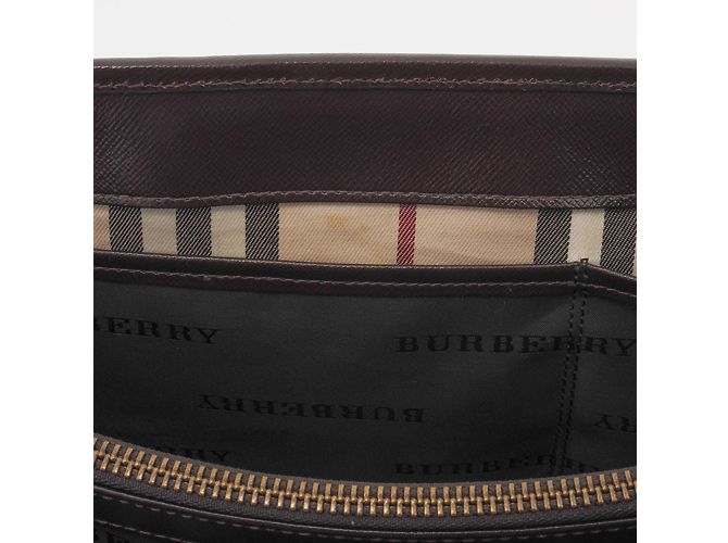 Borsa in pelle marrone Burberry - vista 13