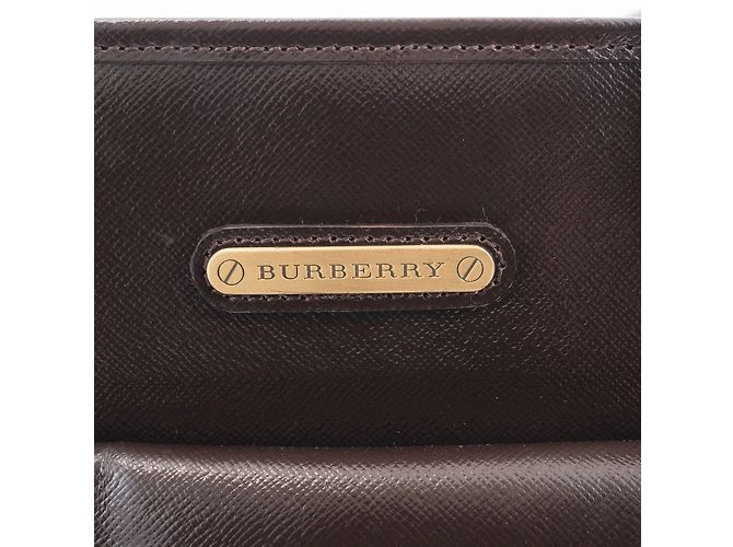 Borsa in pelle marrone Burberry - vista 6