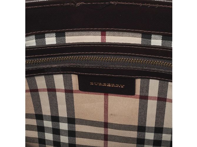 Borsa in pelle marrone Burberry - vista 8