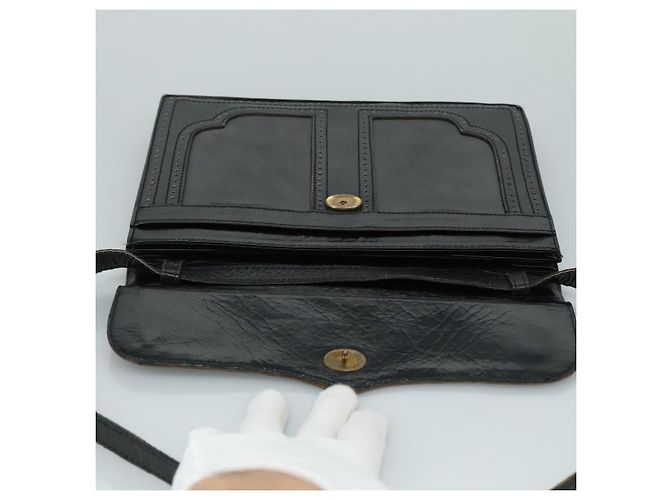 Borsa a spalla in pelle nera SAINT LAURENT Auth yk16514 Nero - vista 10