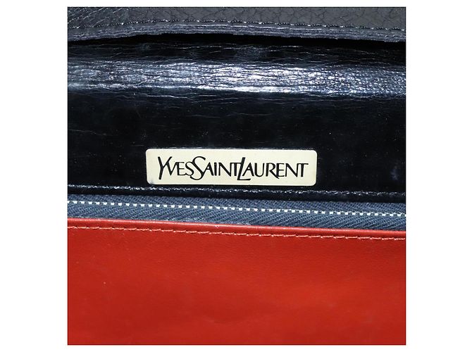 Borsa a spalla in pelle nera SAINT LAURENT Auth yk16514 Nero - vista 17