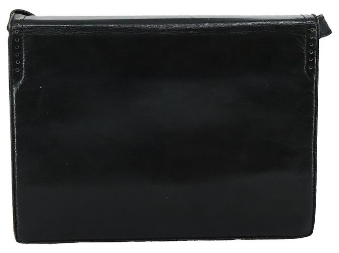 Borsa a spalla in pelle nera SAINT LAURENT Auth yk16514 Nero - vista 2