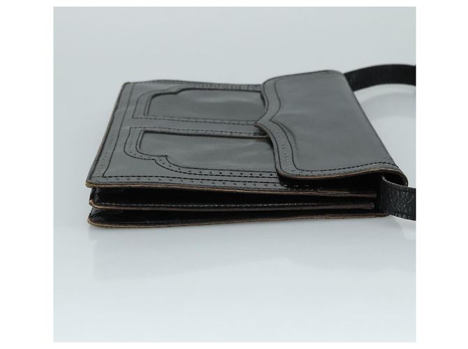 Borsa a spalla in pelle nera SAINT LAURENT Auth yk16514 Nero - vista 3