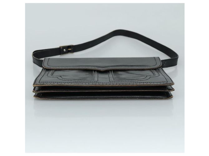 Borsa a spalla in pelle nera SAINT LAURENT Auth yk16514 Nero - vista 5