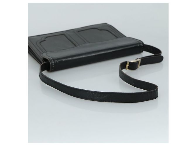 Borsa a spalla in pelle nera SAINT LAURENT Auth yk16514 Nero - vista 7