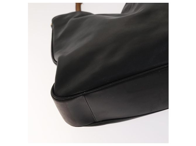 GUCCI Bamboo Handtasche Leder 2-Wege Schwarz Gold 001 2113 1577 Auth th5555 Golden - Ansicht 14