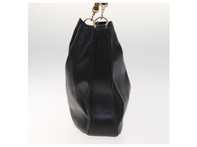 GUCCI Bamboo Handtasche Leder 2-Wege Schwarz Gold 001 2113 1577 Auth th5555 Golden - Ansicht 3