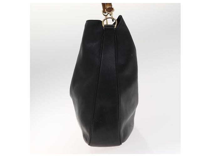 GUCCI Bamboo Handtasche Leder 2-Wege Schwarz Gold 001 2113 1577 Auth th5555 Golden - Ansicht 4