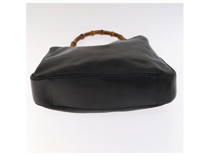 GUCCI Bamboo Handtasche Leder 2-Wege Schwarz Gold 001 2113 1577 Auth th5555 Golden - Ansicht 5