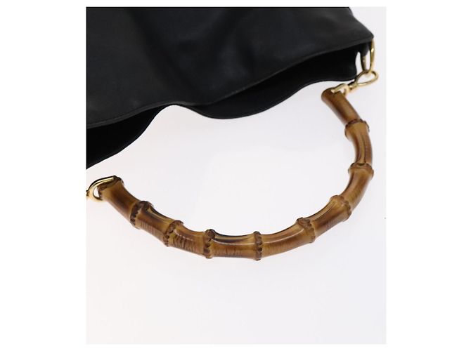 GUCCI Bamboo Handtasche Leder 2-Wege Schwarz Gold 001 2113 1577 Auth th5555 Golden - Ansicht 7
