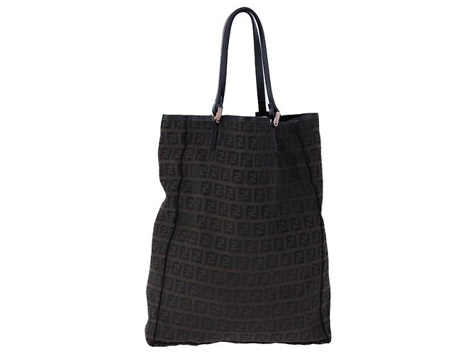 FENDI Zucchino Canvas Tote Bag Braun Auth am7529 - Ansicht 13