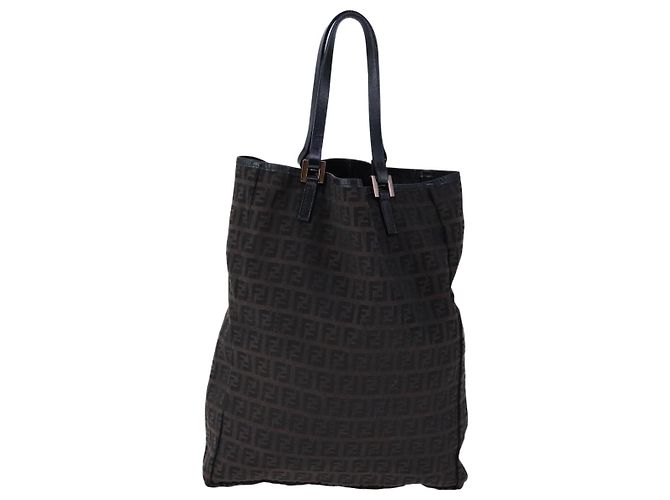 FENDI Zucchino Canvas Tote Bag Braun Auth am7529 - Ansicht 2