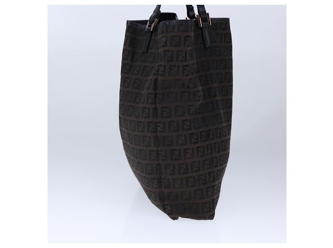 FENDI Zucchino Canvas Tote Bag Braun Auth am7529 - Ansicht 3