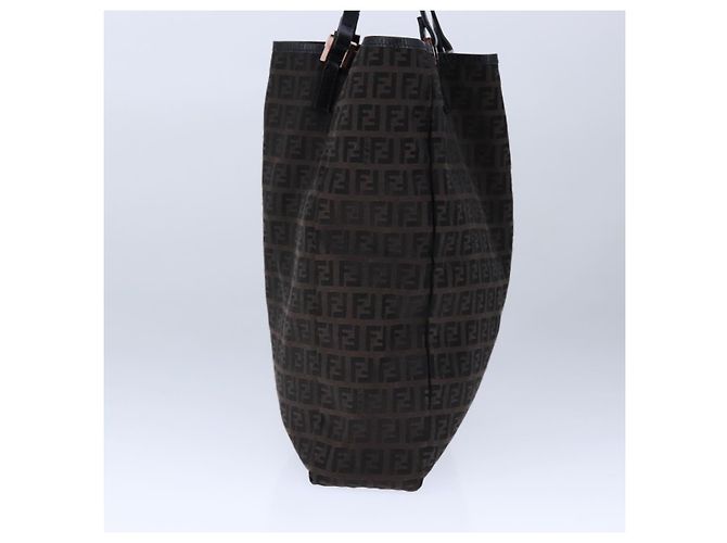 FENDI Zucchino Canvas Tote Bag Braun Auth am7529 - Ansicht 4