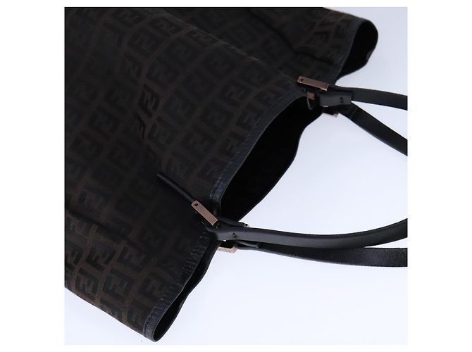 FENDI Zucchino Canvas Tote Bag Braun Auth am7529 - Ansicht 6