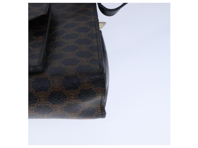 Céline Bolso de hombro de lona Macadam CELINE en cuero PVC negro Auth 104219 - vista 15