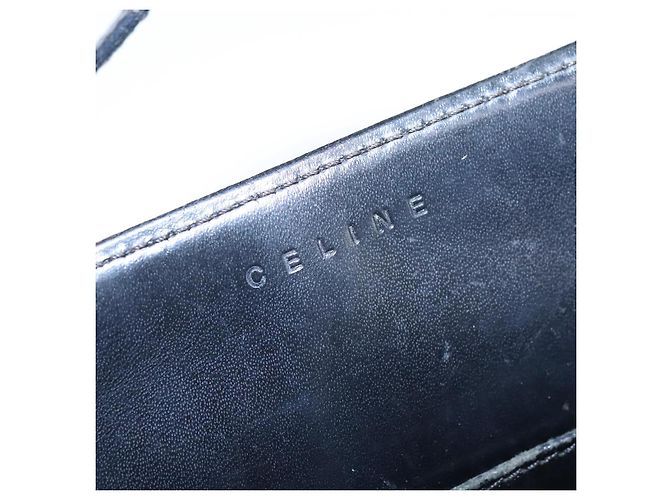 Céline Bolso de hombro de lona Macadam CELINE en cuero PVC negro Auth 104219 - vista 18