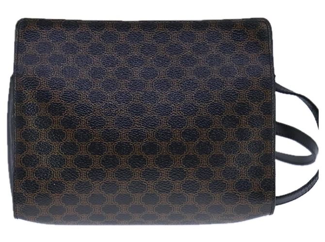 Céline Bolso de hombro de lona Macadam CELINE en cuero PVC negro Auth 104219 - vista 2