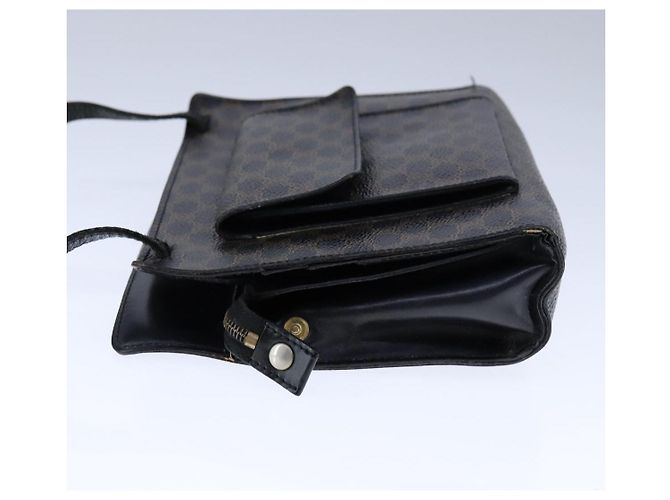 Céline Bolso de hombro de lona Macadam CELINE en cuero PVC negro Auth 104219 - vista 3