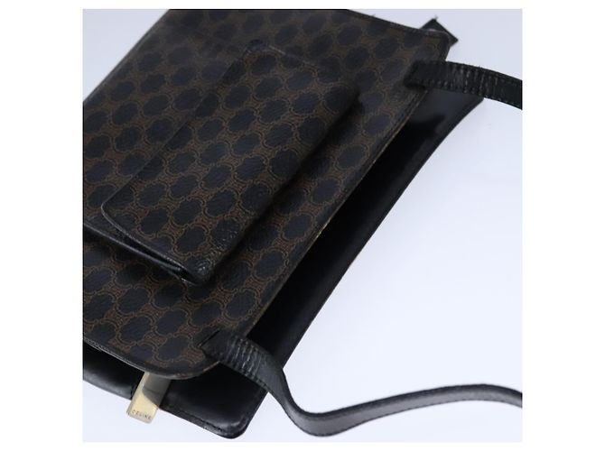 Céline Bolso de hombro de lona Macadam CELINE en cuero PVC negro Auth 104219 - vista 6