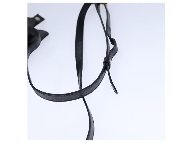 Céline Bolso de hombro de lona Macadam CELINE en cuero PVC negro Auth 104219 - vista 7