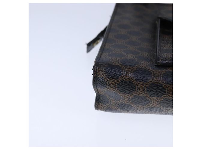 Céline Bolso de hombro de lona Macadam CELINE en cuero PVC negro Auth 104219 - vista 8
