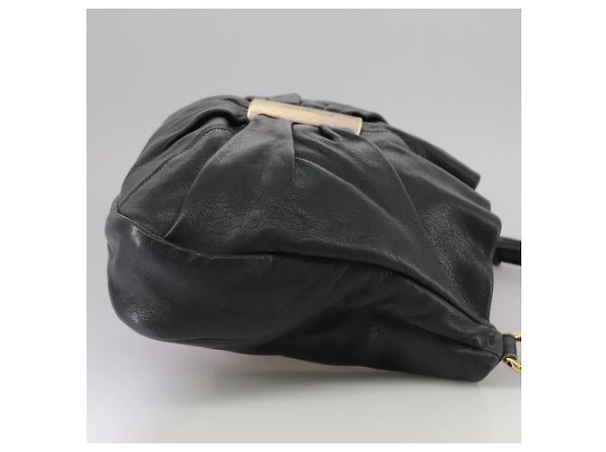 Borsa a mano in pelle Salvatore Ferragamo Vala 2 vie nera e oro Auth bs20937 Nero D'oro - vista 4