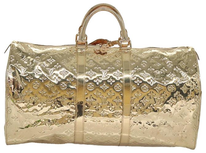 LOUIS VUITTON Monogram Miroir Keepall 55 Borsa Boston Oro LV Auth 104239S D'oro - vista 2