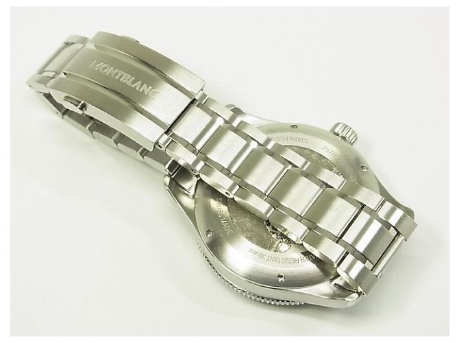MONTBLANC 1858 Iced Sea Automatico data Ref.MB129371 cinturino in gomma Prodotti genuini Uomini Argento - vista 12