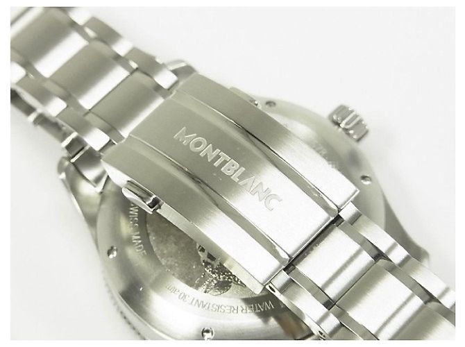 MONTBLANC 1858 Iced Sea Automatico data Ref.MB129371 cinturino in gomma Prodotti genuini Uomini Argento - vista 13