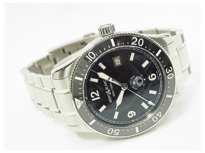 MONTBLANC 1858 Iced Sea Automatico data Ref.MB129371 cinturino in gomma Prodotti genuini Uomini Argento - vista 14