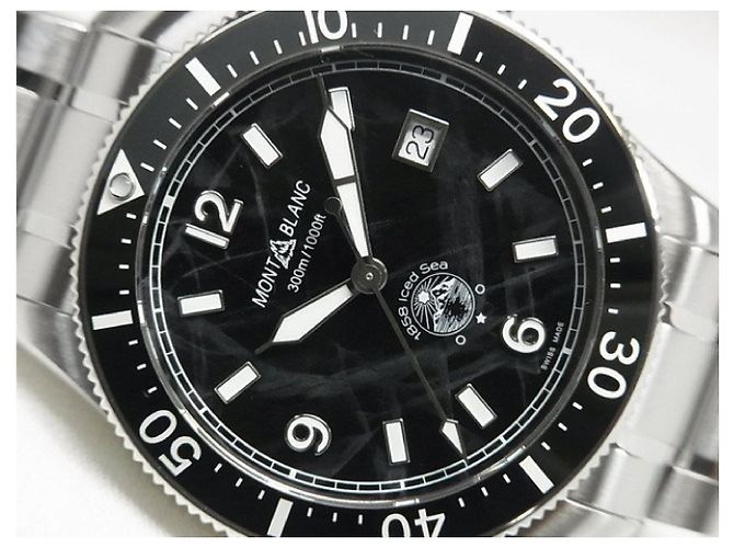 MONTBLANC 1858 Iced Sea Automatico data Ref.MB129371 cinturino in gomma Prodotti genuini Uomini Argento - vista 2