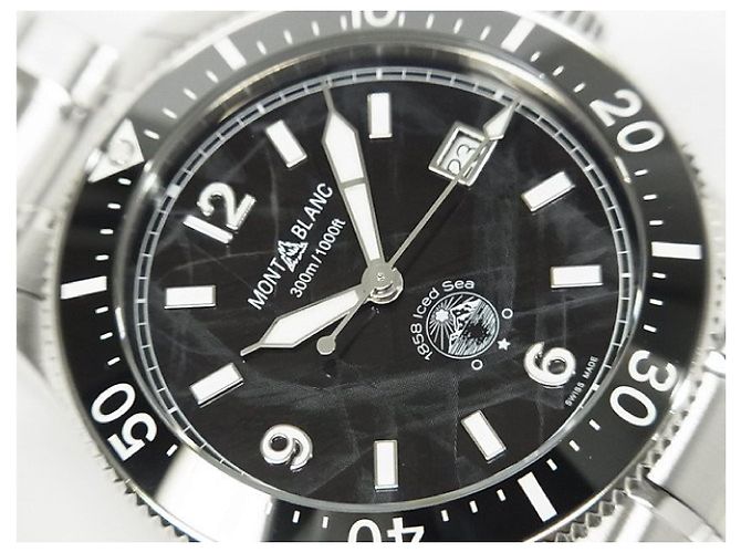 MONTBLANC 1858 Iced Sea Automatico data Ref.MB129371 cinturino in gomma Prodotti genuini Uomini Argento - vista 3