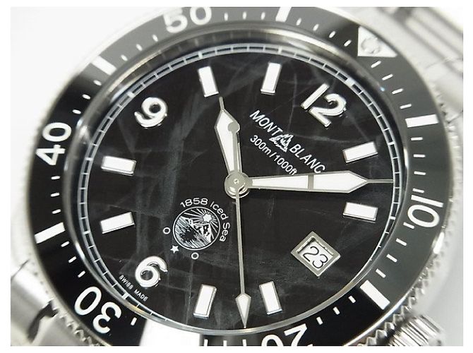 MONTBLANC 1858 Iced Sea Automatico data Ref.MB129371 cinturino in gomma Prodotti genuini Uomini Argento - vista 4