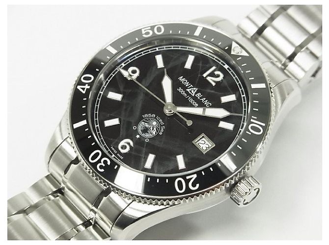 MONTBLANC 1858 Iced Sea Automatico data Ref.MB129371 cinturino in gomma Prodotti genuini Uomini Argento - vista 5