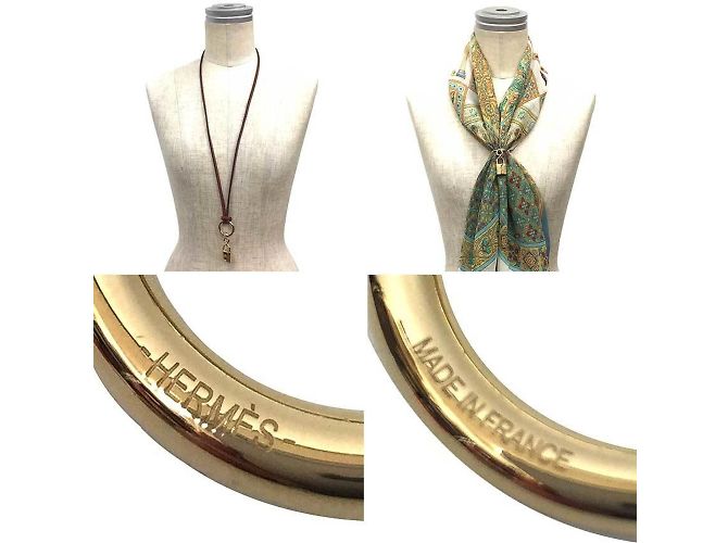 Hermès Hermes Scarf Ring Loop Charm Padlock in Gold - view 3