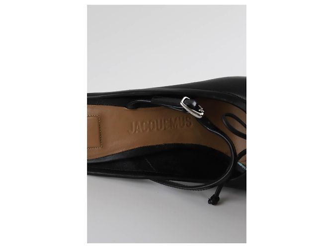Jacquemus Tacchi in pelle nera - vista 4