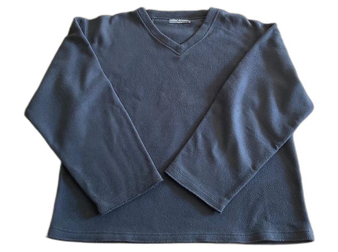 Autre Marque Schiefergrauer Fleece-Pullover mit V-Ausschnitt Größe L-XL Familienhaus - Ansicht 2