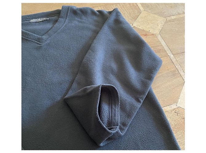 Autre Marque Schiefergrauer Fleece-Pullover mit V-Ausschnitt Größe L-XL Familienhaus - Ansicht 5
