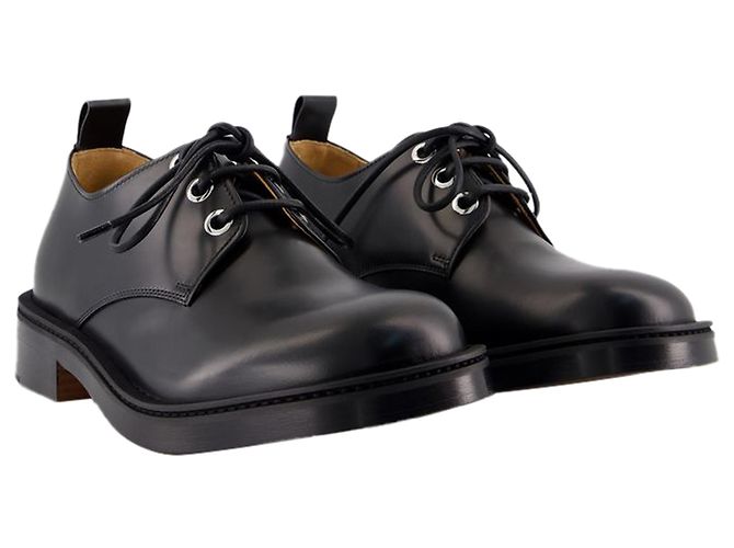 Derby stringati - Alexander McQueen - Pelle - Nero - vista 2