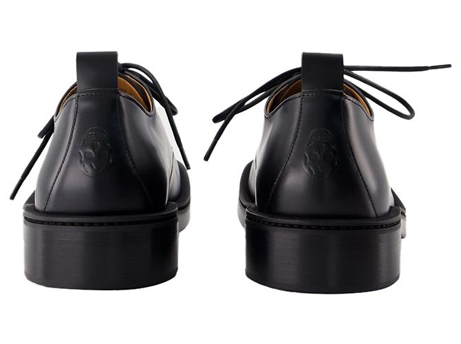 Derby stringati - Alexander McQueen - Pelle - Nero - vista 3