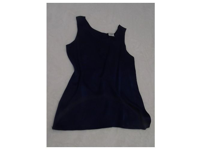 Top Chanel in seta blu notte - vista 14