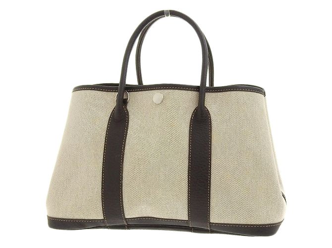 Hermès Borsa a mano Hermes Garden 30 TPM Marrone Beige - vista 2