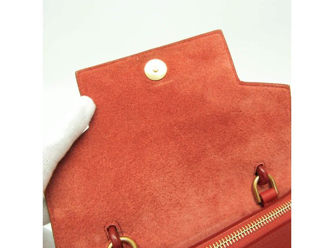 Céline Belt Bag Celine Nano in pelle rosso marrone - vista 11