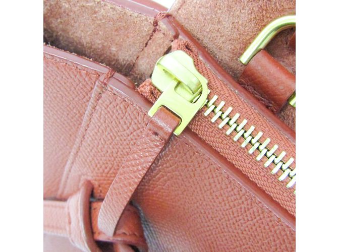 Céline Belt Bag Celine Nano in pelle rosso marrone - vista 12