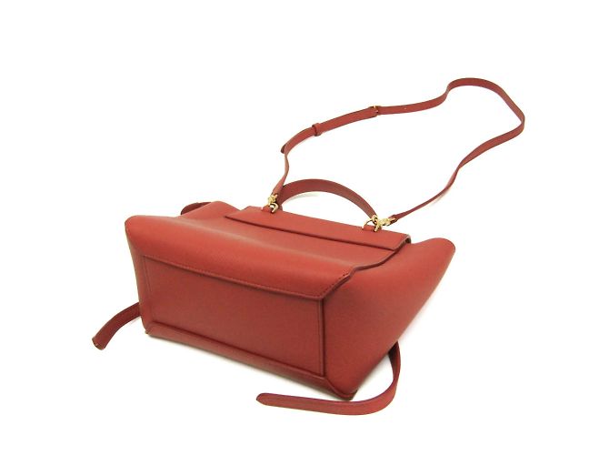 Céline Belt Bag Celine Nano in pelle rosso marrone - vista 2